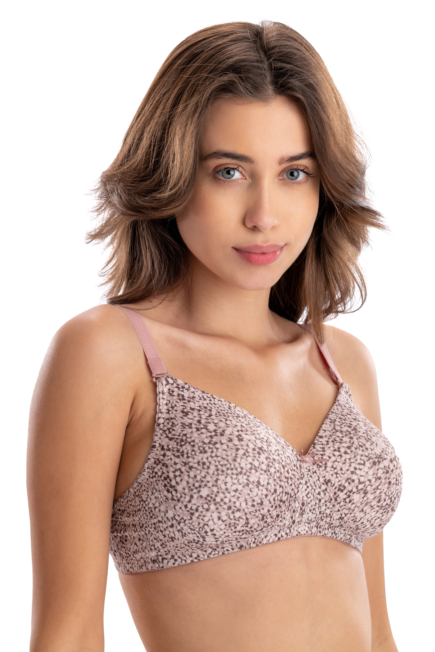 DOT PRINTED PADDED NON WIRED 3/4TH COVERAGE T-SHIRT BRA – Aavow
