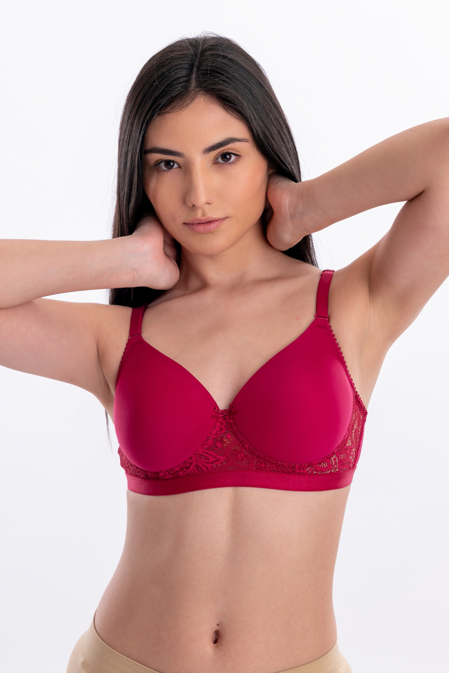 BLUSHING PINK PADDED NON WIRED 3/4TH COVERAGE T-SHIRT BRA