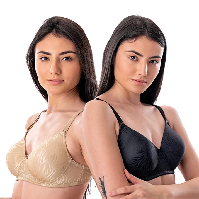 AAVOW Women Regular Lightly Padded Wirefree Combo Bra for Everyday use - Pack of 2