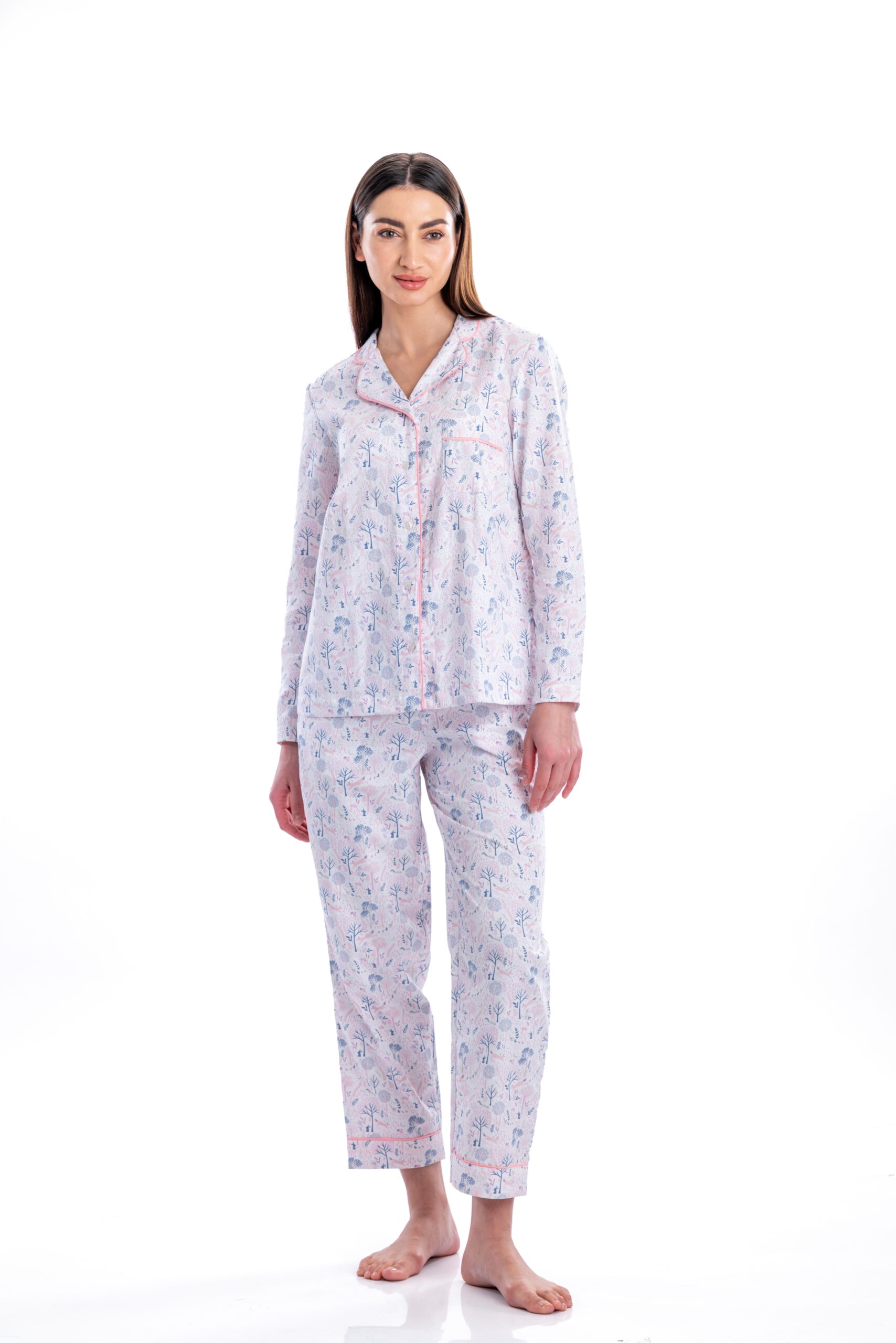 Tropical summer little Print shirt and pajama set